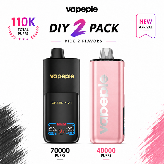 🔮DIY 2 PACK☛PICK 2 FLAVORS VAPEPIE 70000+40000 MAX